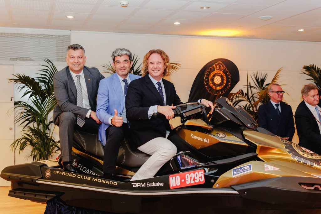 Jacques Pastor, 4th Deputy Mayor, Georges Marsan, Mayor of Monaco, and Massimiliano Mordenti.
