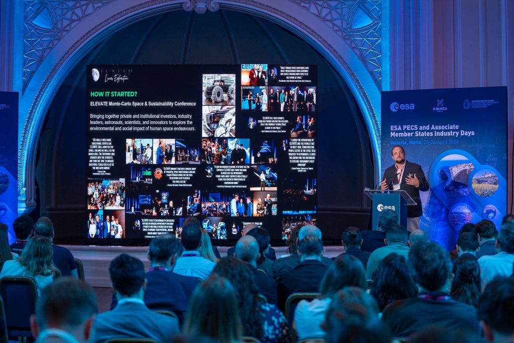 Zsolt Szemerszky, CEO of Lunar Exploration speaks at ESA's event in Malta