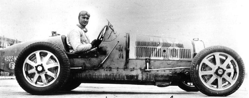 Louis Chiron with his Bugatti
