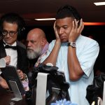 Kylian Mbappé (R) attends the LOEWE for Jacob & Co event