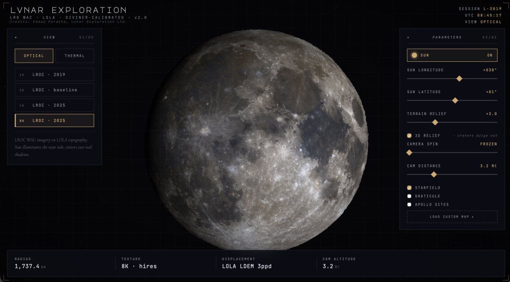 Lunar Exploration's geospatial intelligence platform